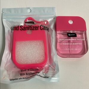 Pink Hand Sanitizer Case and Moisturizer Set